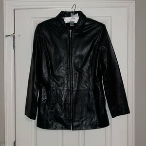 100% Lamb Leather Zip Up Jacket from Alfani